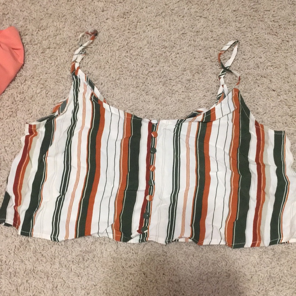 Stripped Crop Tank Top